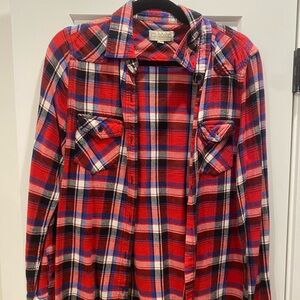 Ci Sono Red and Blue Plaid Shirt